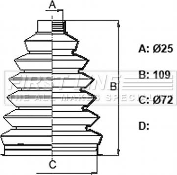 First Line FCB6122 - Пыльник, приводной вал unicars.by