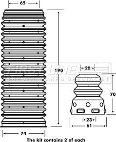 First Line FPK7073 - Пылезащитный комплект, амортизатор unicars.by