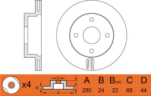 Kavo Parts BR-6850-C - Тормозной диск unicars.by