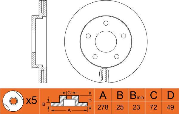 Meyle 35-15 521 0038/PD - Тормозной диск unicars.by