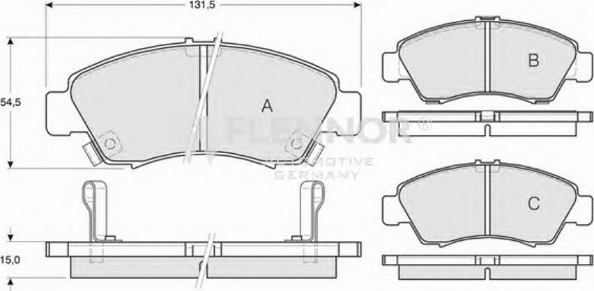 Flennor FB211274 - Тормозные колодки, дисковые, комплект unicars.by