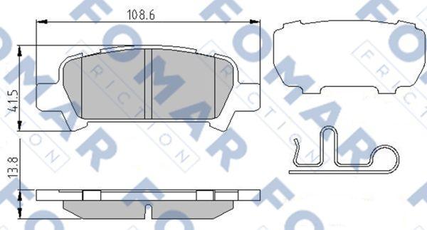 FOMAR Friction FO 994181 - Тормозные колодки, дисковые, комплект unicars.by