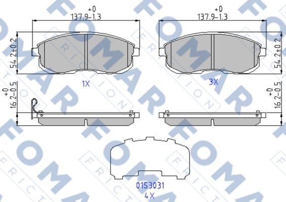 FOMAR Friction FO 969381 - Тормозные колодки, дисковые, комплект unicars.by