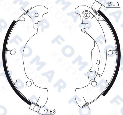 FOMAR Friction FO 9044 - Комплект тормозных колодок, барабанные unicars.by