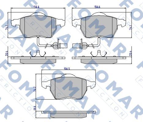 FOMAR Friction FO 906581 - Тормозные колодки, дисковые, комплект unicars.by