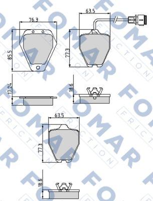 FOMAR Friction FO 900481 - Тормозные колодки, дисковые, комплект unicars.by