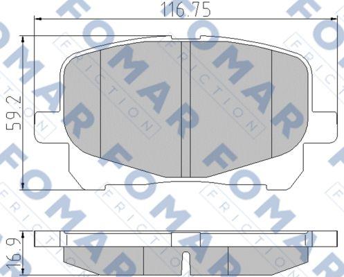 FOMAR Friction FO 901181 - Тормозные колодки, дисковые, комплект unicars.by