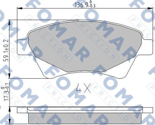 FOMAR Friction FO 908281 - Тормозные колодки, дисковые, комплект unicars.by