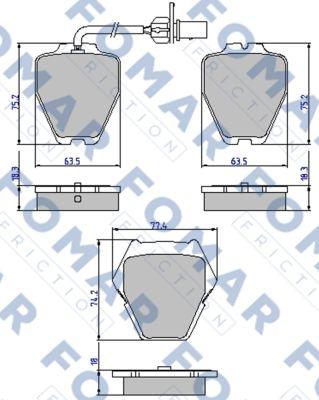 FOMAR Friction FO 903581 - Тормозные колодки, дисковые, комплект unicars.by