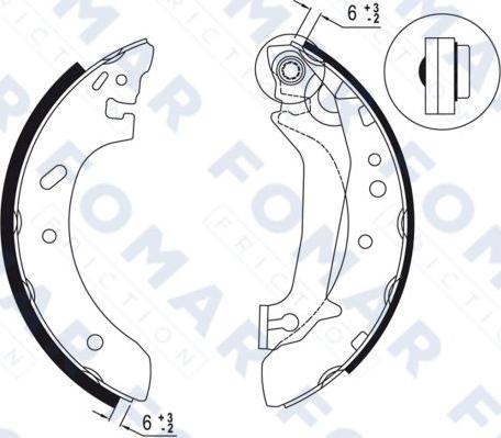 FOMAR Friction FO 9031 - Комплект тормозных колодок, барабанные unicars.by