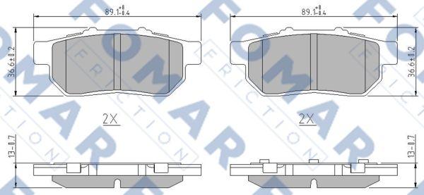 FOMAR Friction FO 902681 - Тормозные колодки, дисковые, комплект unicars.by