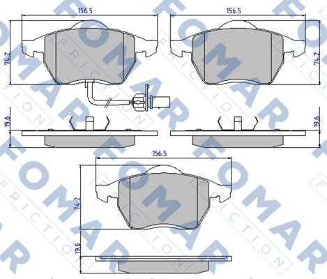 FOMAR Friction FO 907181 - Тормозные колодки, дисковые, комплект unicars.by