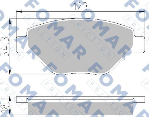 FOMAR Friction FO 914381 - Тормозные колодки, дисковые, комплект unicars.by