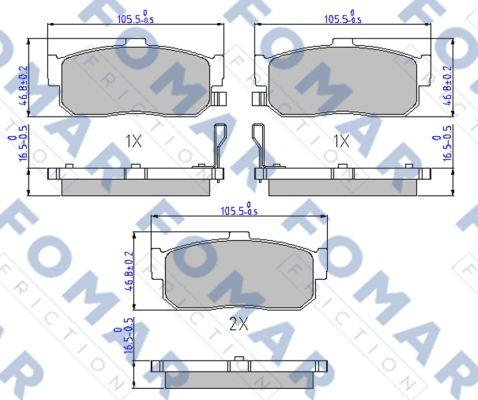 FOMAR Friction FO 916981 - Тормозные колодки, дисковые, комплект unicars.by