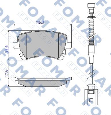 FOMAR Friction FO 913981 - Тормозные колодки, дисковые, комплект unicars.by