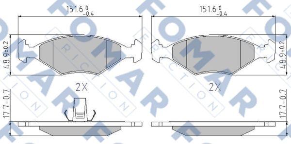 FOMAR Friction FO 913881 - Тормозные колодки, дисковые, комплект unicars.by