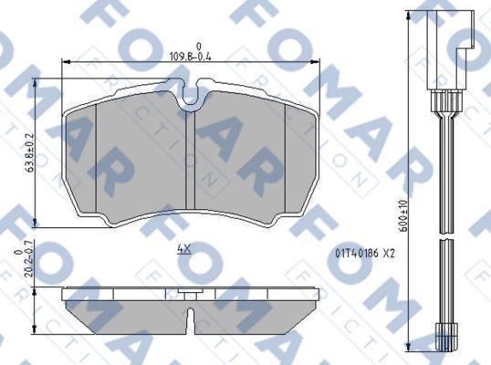 FOMAR Friction FO 912581 - Тормозные колодки, дисковые, комплект unicars.by