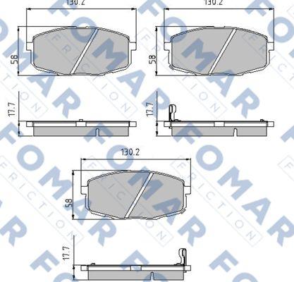 FOMAR Friction FO 912181 - Тормозные колодки, дисковые, комплект unicars.by