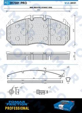 FOMAR Friction FO 917081 - Тормозные колодки, дисковые, комплект unicars.by