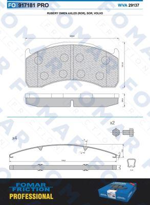 FOMAR Friction FO 917181 - Тормозные колодки, дисковые, комплект unicars.by