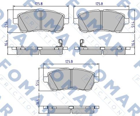 FOMAR Friction FO 935981 - Тормозные колодки, дисковые, комплект unicars.by