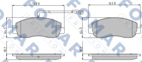 FOMAR Friction FO 935581 - Тормозные колодки, дисковые, комплект unicars.by