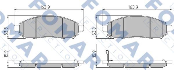 FOMAR Friction FO 935081 - Тормозные колодки, дисковые, комплект unicars.by