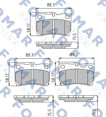 FOMAR Friction FO 935181 - Тормозные колодки, дисковые, комплект unicars.by