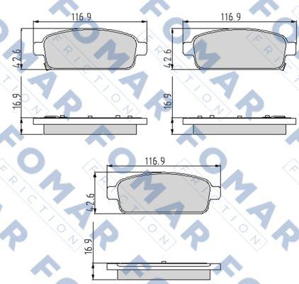 FOMAR Friction FO 936481 - Тормозные колодки, дисковые, комплект unicars.by