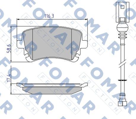 FOMAR Friction FO 936681 - Тормозные колодки, дисковые, комплект unicars.by