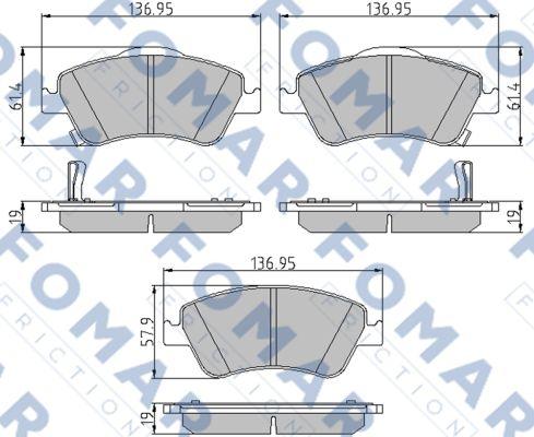 FOMAR Friction FO 936081 - Тормозные колодки, дисковые, комплект unicars.by