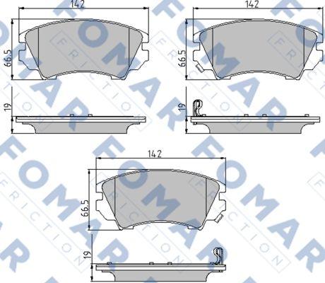 FOMAR Friction FO 936181 - Тормозные колодки, дисковые, комплект unicars.by