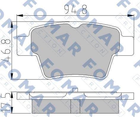 FOMAR Friction FO 930581 - Тормозные колодки, дисковые, комплект unicars.by