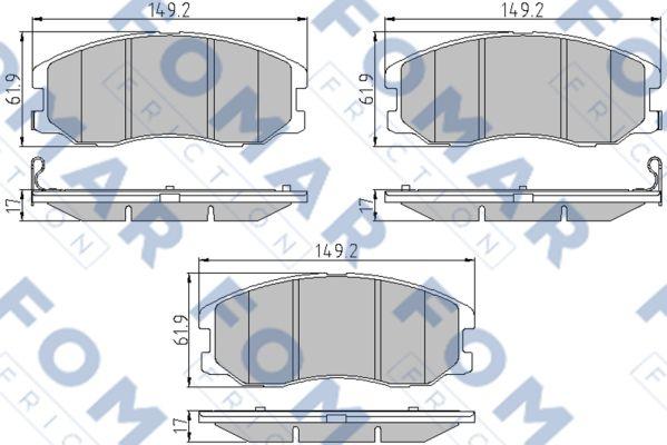 FOMAR Friction FO 930881 - Тормозные колодки, дисковые, комплект unicars.by