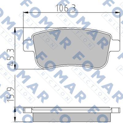 FOMAR Friction FO 931581 - Тормозные колодки, дисковые, комплект unicars.by