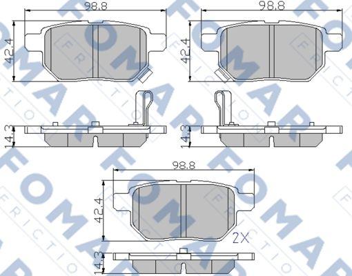 FOMAR Friction FO 933481 - Тормозные колодки, дисковые, комплект unicars.by