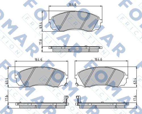 FOMAR Friction FO 933381 - Тормозные колодки, дисковые, комплект unicars.by