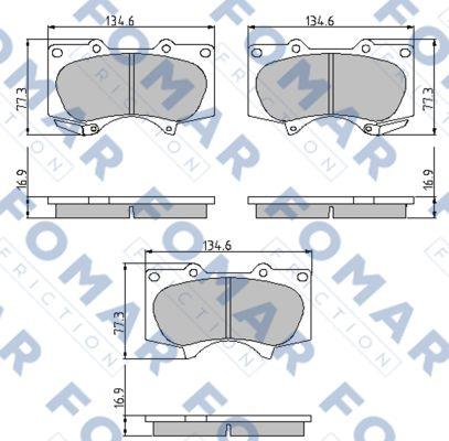 FOMAR Friction FO 932081 - Тормозные колодки, дисковые, комплект unicars.by