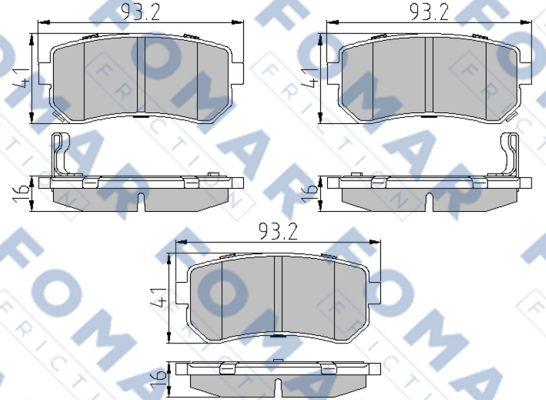 FOMAR Friction FO 924081 - Тормозные колодки, дисковые, комплект unicars.by