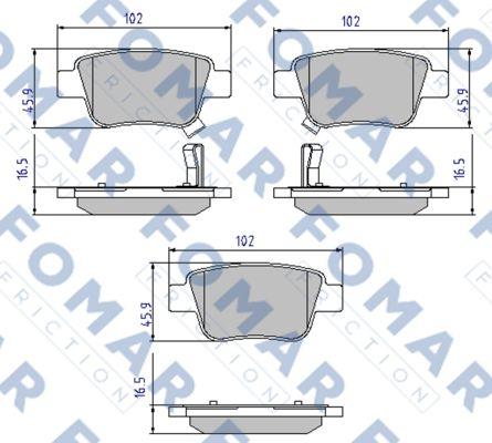 FOMAR Friction FO 924181 - Тормозные колодки, дисковые, комплект unicars.by