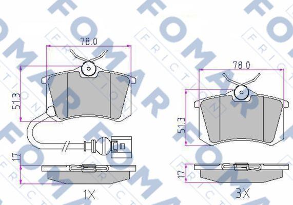 FOMAR Friction FO 920181 - Тормозные колодки, дисковые, комплект unicars.by