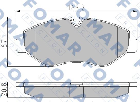 FOMAR Friction FO 921581 - Тормозные колодки, дисковые, комплект unicars.by