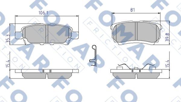 FOMAR Friction FO 921781 - Тормозные колодки, дисковые, комплект unicars.by