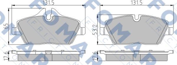 FOMAR Friction FO 928281 - Тормозные колодки, дисковые, комплект unicars.by