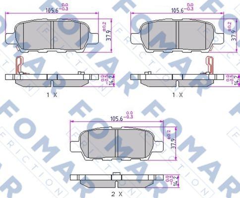 FOMAR Friction FO 923981 - Тормозные колодки, дисковые, комплект unicars.by