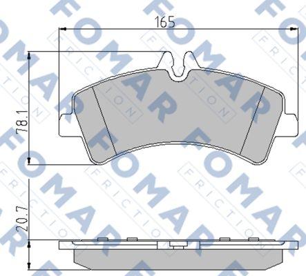 FOMAR Friction FO 923681 - Тормозные колодки, дисковые, комплект unicars.by