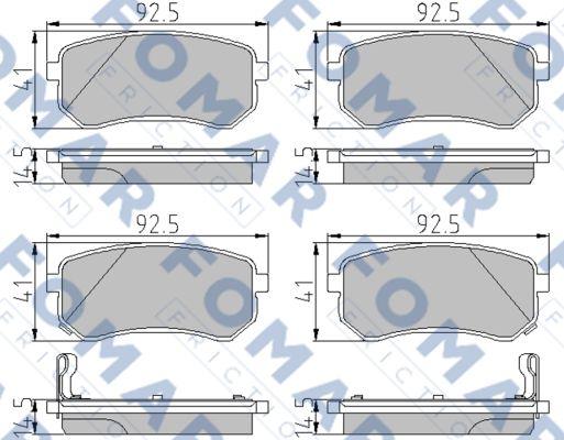 FOMAR Friction FO 927681 - Тормозные колодки, дисковые, комплект unicars.by