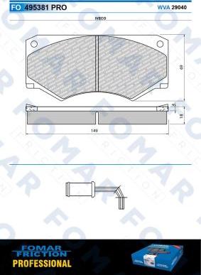 FOMAR Friction FO 495381 - Тормозные колодки, дисковые, комплект unicars.by