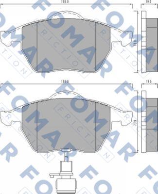 FOMAR Friction FO 495781 - Тормозные колодки, дисковые, комплект unicars.by