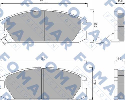 FOMAR Friction FO 496881 - Тормозные колодки, дисковые, комплект unicars.by